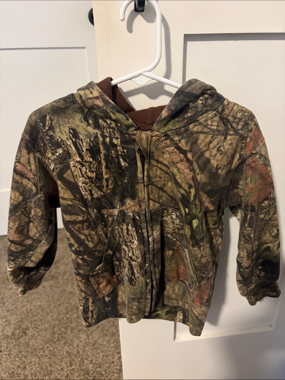 Mossy Oak Kids Camouflage Zip Hoodie - Brown/Green